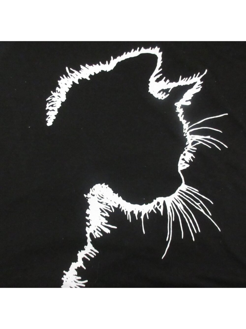 White Kitty Cat Face Women's Black Long Sleeve T-Shirt Size 3XL Pet Lover Meow